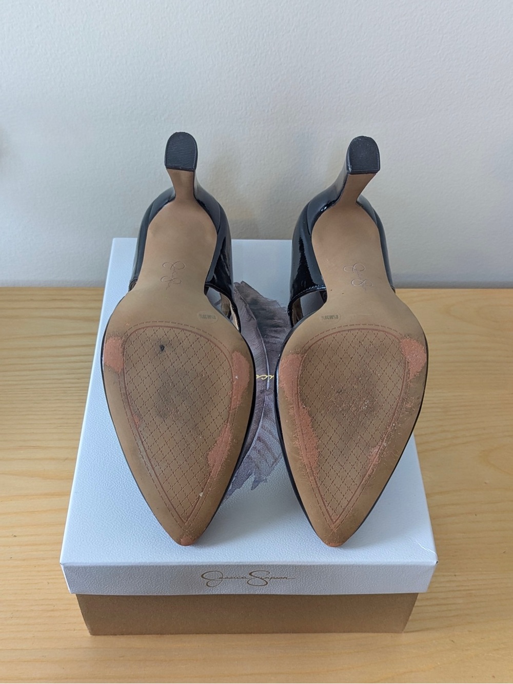 Jessica Simpson Black Patent Double-Strap Mary Jane Heels - Picture 5 of 5